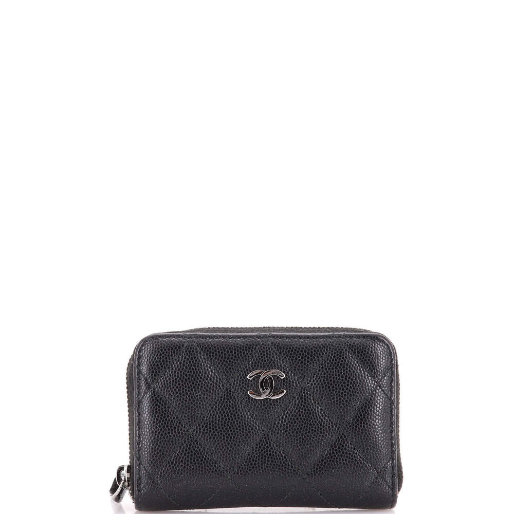 Chanel Small CC Zip Coin Purse Quilted Caviar